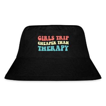 Mädchenreise billiger als Therapie III - Stanley/Stella recycelter Bucket Hat - Schwarz - Vorne