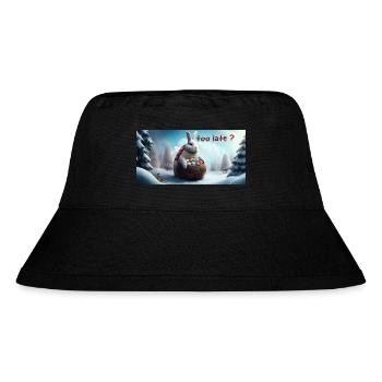 Osterhase zu spät? - Stanley/Stella recycelter Bucket Hat - Schwarz - Vorne