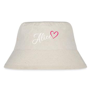 Alice Last Name First Name Heart Pink - Stanley/Stella Recycled Bucket Hat - natural - Front