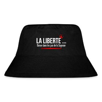 FREEDOM dances in the steps of Wisdom. Quote - Stanley/Stella Recycled Bucket Hat - black - Front