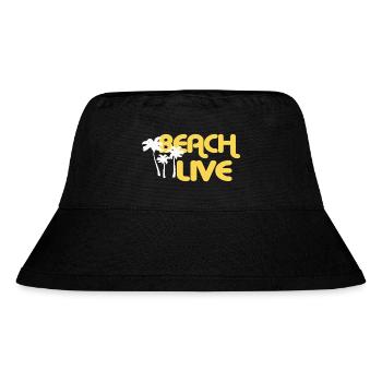 BEACH LIVE - Stanley/Stella recycelter Bucket Hat - Schwarz - Vorne