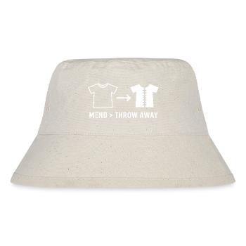 Mend Throw Away Sichtbare Reparatur - Stanley/Stella recycelter Bucket Hat - Naturweiß - Vorne