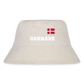 Dänemark Trikot Look – DANMARK mit Fahne Flagge - Stanley/Stella recycelter Bucket Hat - Naturweiß - Vorne