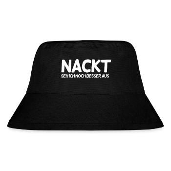 Lustiger Spruch - Stanley/Stella recycelter Bucket Hat - Schwarz - Vorne