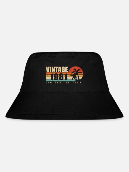 1981 Jubiläumsjahr Originaljahrgang 1981 - Stanley/Stella recycelter Bucket Hat - Schwarz