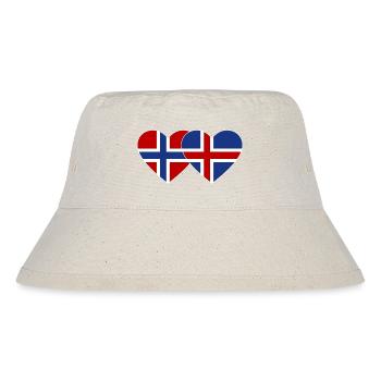 Norvège Islande Flag Heart - Bob recyclé Stanley/Stella - blanc naturel - Devant