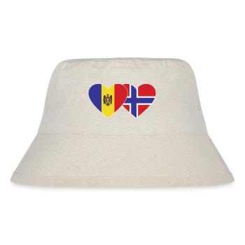 Moldawien Norwegen Flagge Herz - Stanley/Stella recycelter Bucket Hat - Naturweiß - Vorne
