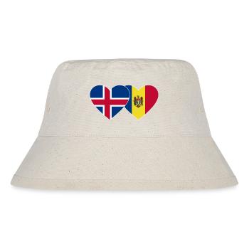 Island Moldawien Flagge Herz - Stanley/Stella recycelter Bucket Hat - Naturweiß - Vorne
