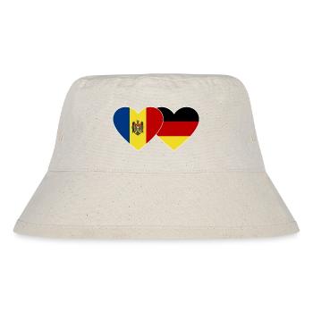Moldawien Deutschland Flagge Herz - Stanley/Stella recycelter Bucket Hat - Naturweiß - Vorne