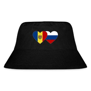 Moldawien Russland Flagge Herz - Stanley/Stella recycelter Bucket Hat - Schwarz - Vorne