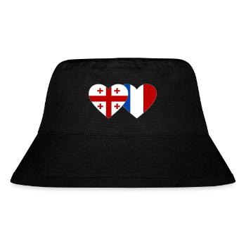 Géorgie France Drapeau Coeur - Bob recyclé Stanley/Stella - noir - Devant