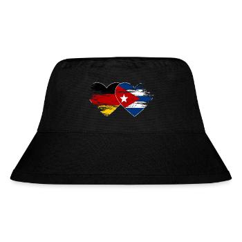 Germany Cuba flag used heart - Stanley/Stella Recycled Bucket Hat - black - Front