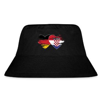 Germany Croatia flag used heart - Stanley/Stella Recycled Bucket Hat - black - Front