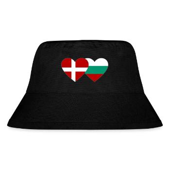 Denmark Bulgaria Flag Heart - Stanley/Stella Recycled Bucket Hat - black - Front