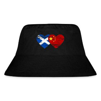 Ecosse Chine drapeau coeur utilisé - Bob recyclé Stanley/Stella - noir - Devant