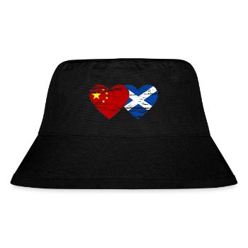 Ecosse Chine drapeau coeur utilisé - Bob recyclé Stanley/Stella - noir - Devant