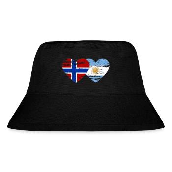 Norwegen Argentinien Flagge used - Stanley/Stella recycelter Bucket Hat - Schwarz - Vorne