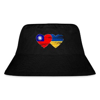 Taiwan Ukraine Flag used - Stanley/Stella Recycled Bucket Hat - black - Front