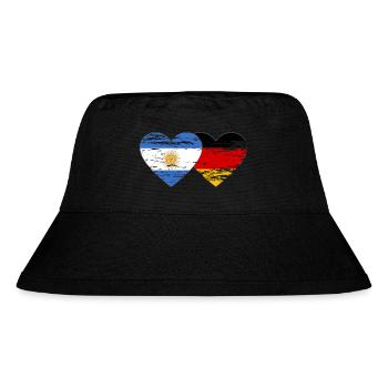 Argentina Germany Flag Heart Used - Stanley/Stella Recycled Bucket Hat - black - Front
