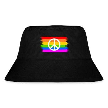 Signe de paix sur la bannière arc-en-ciel LGBT - Bob recyclé Stanley/Stella - noir - Devant