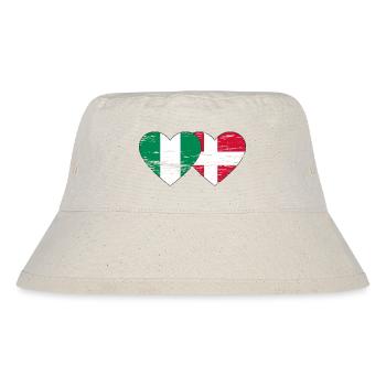 Nigeria Denmark Flag Heart Used - Stanley/Stella Recycled Bucket Hat - natural - Front