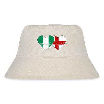 Nigeria England Flag Heart Used - Stanley/Stella Recycled Bucket Hat - natural - Front