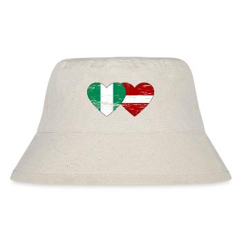 Nigeria Latvia flag heart used - Stanley/Stella Recycled Bucket Hat - natural - Front