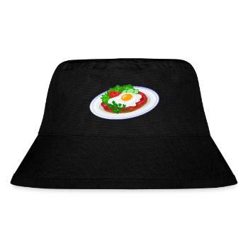 Traditionelles Englisches Frühstück - Stanley/Stella recycelter Bucket Hat - Schwarz - Vorne