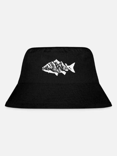 Berglandschaft im Fisch - Stanley/Stella recycelter Bucket Hat - Schwarz