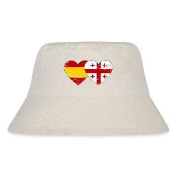 Spain Georgia Flag Heart used - Stanley/Stella Recycled Bucket Hat - natural - Front
