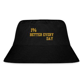 1% Daily Improvement Motto - Stanley/Stella Recycled Bucket Hat - black - Front