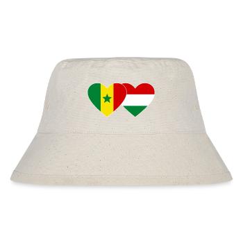 Senegal Hungary Flag Hands Heart Shape - Stanley/Stella Recycled Bucket Hat - natural - Front