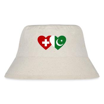 Schweiz Pakistan Flagge Herz - Stanley/Stella recycelter Bucket Hat - Naturweiß - Vorne
