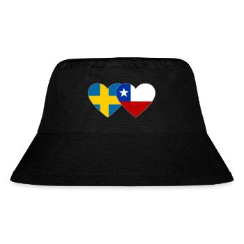 Schweden Chile Flagge Herz - Stanley/Stella recycelter Bucket Hat - Schwarz - Vorne