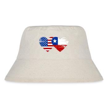 USA Chile Flagge Herz - Stanley/Stella recycelter Bucket Hat - Naturweiß - Vorne