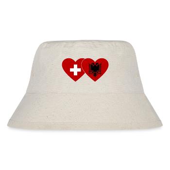 Switzerland Albania Flag Heart - Stanley/Stella Recycled Bucket Hat - natural - Front