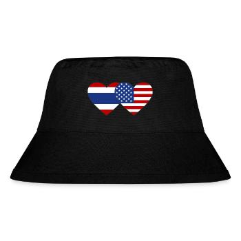 Thaïlande USA Drapeau Coeur - Bob recyclé Stanley/Stella - noir - Devant