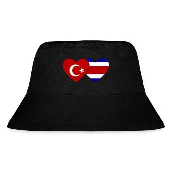 Turquie Costa Rica Drapeau Coeur - Bob recyclé Stanley/Stella - noir - Devant