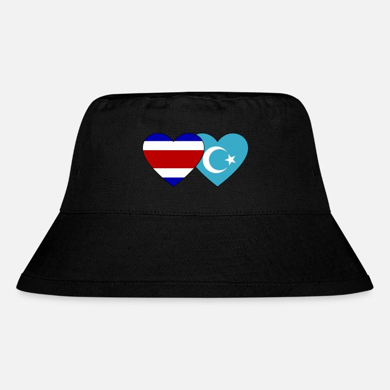 Coeur de drapeau ouïghour du Costa Rica - Bob recyclé Stanley/Stella - noir