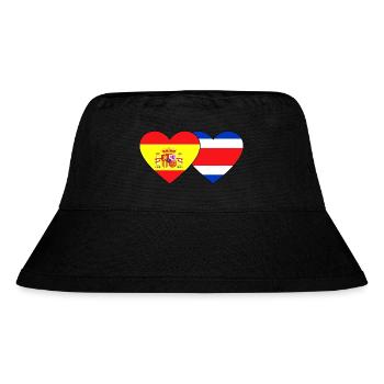 Espagne Costa Rica Drapeau Coeur - Bob recyclé Stanley/Stella - noir - Devant