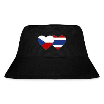 Tschechien Thailand Flagge Herz - Stanley/Stella recycelter Bucket Hat - Schwarz - Vorne