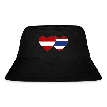 Austria Thailand Flag Heart - Stanley/Stella Recycled Bucket Hat - black - Front