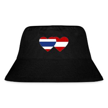 Thailand Austria Flag Heart - Stanley/Stella Recycled Bucket Hat - black - Front