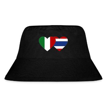 Italien Thailand Flagge Herz - Stanley/Stella recycelter Bucket Hat - Schwarz - Vorne