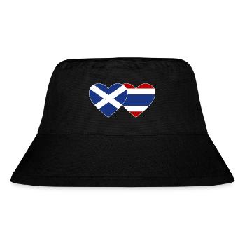 Schottland Thailand Flagge Herz - Stanley/Stella recycelter Bucket Hat - Schwarz - Vorne