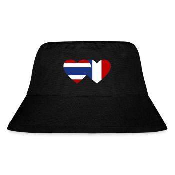 Thaïlande France Drapeau Coeur - Bob recyclé Stanley/Stella - noir - Devant