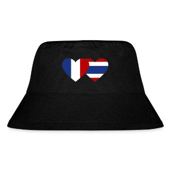 Frankreich Thailand Flagge Herz - Stanley/Stella recycelter Bucket Hat - Schwarz - Vorne