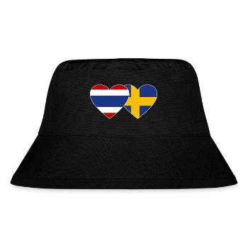 Thaïlande Suède Drapeau Coeur - Bob recyclé Stanley/Stella - noir - Devant