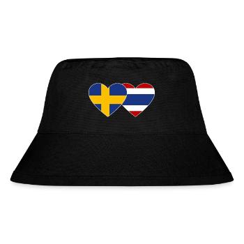 Schweden Thailand Flagge Herz - Stanley/Stella recycelter Bucket Hat - Schwarz - Vorne