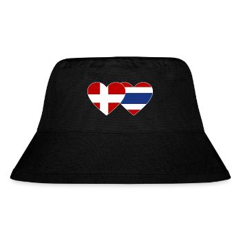 Dänemark Thailand Flagge Herz - Stanley/Stella recycelter Bucket Hat - Schwarz - Vorne